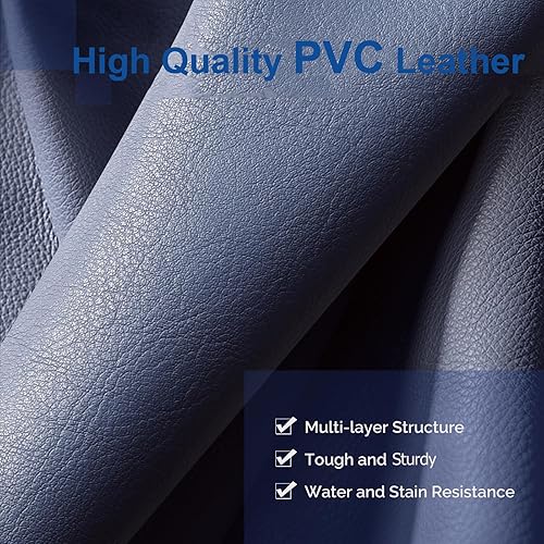 Miniatura 7 de JMU Taburete rodante resistente de 400 libras con ruedas, asiento grande de cuero de PVC, taburete giratorio de altura ajustable, para dentistas y