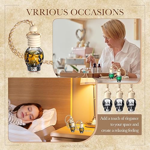 Vista 19 de BBTO - Ambientador colgante para automóvil, 50 unidades, botella difusora de vidrio, vacía, para perfume, para aceites esenciales, fragancias