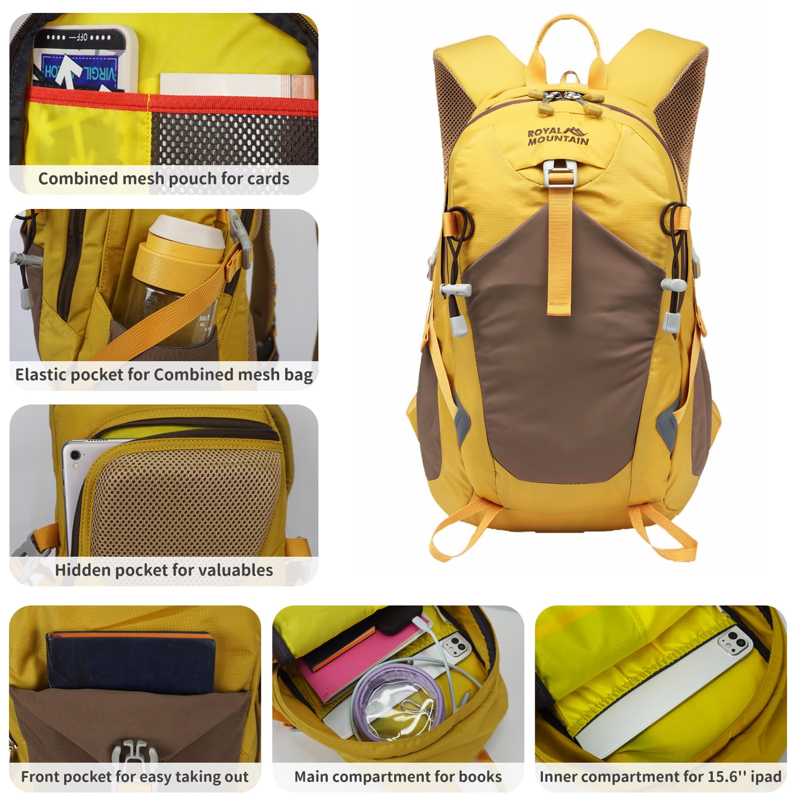 POWER KING Hiking Backpack 30L Foldable Travel Rucksack for Women Men Small Lightweight Packable Outdoor Daypack, Fit for 15.6 inch Laptop
