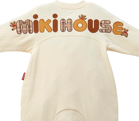 Amazon.co.jp: [ミキハウス] カバーオール ロンパース ロゴ くま