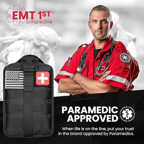 Miniatura 2 de EMT 1st - Kit de primeros auxilios de emergencia de 250 piezas con 30 artículos únicos y mantas de Mylar kit grande de primeros auxilios para