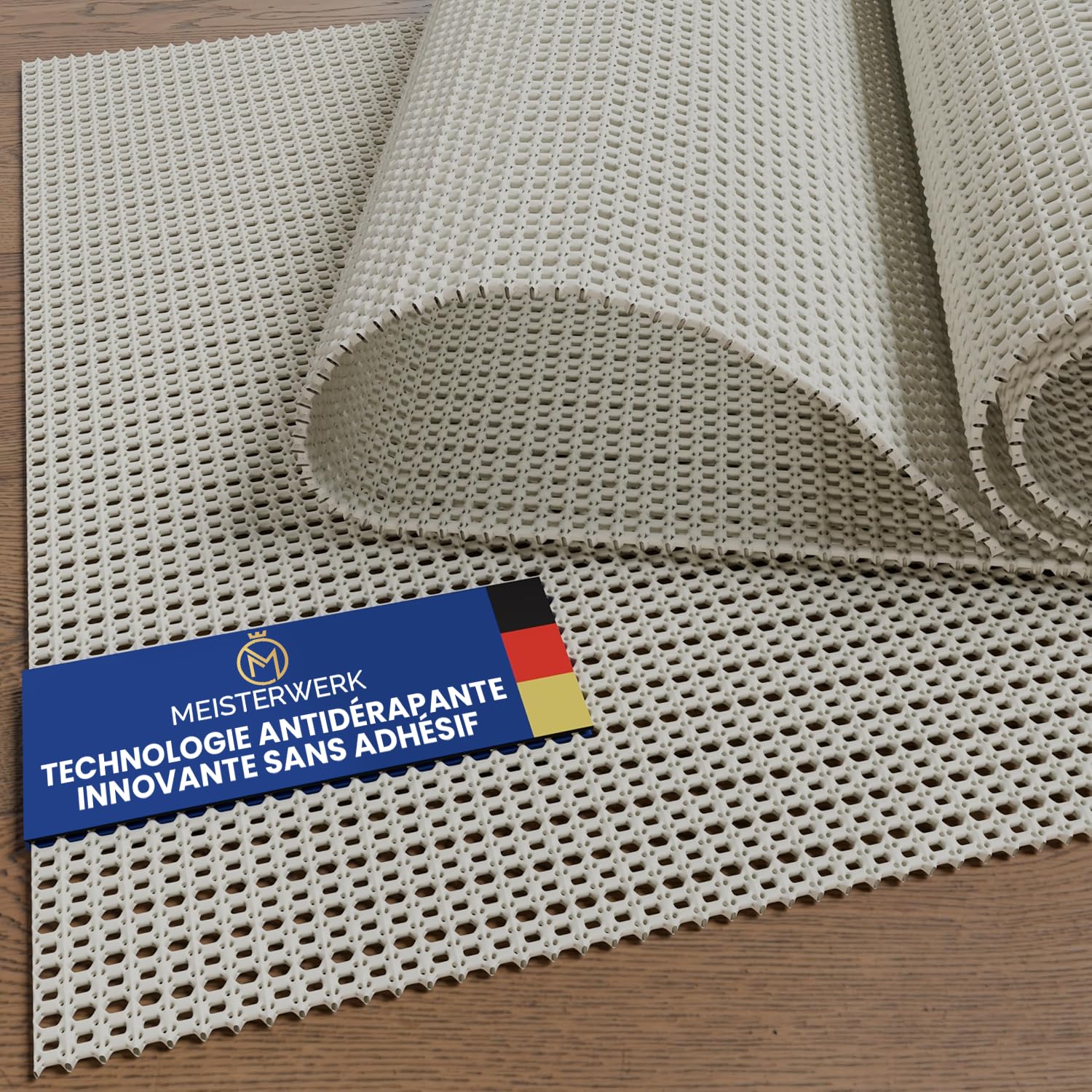 sous-Tapis Antidérapant – Maintien Extra Fort sans Colle | Anti Dérapant Tapis Découpable pour Parquet, Carrelage, Stratifié | Lavable & Réutilisable
