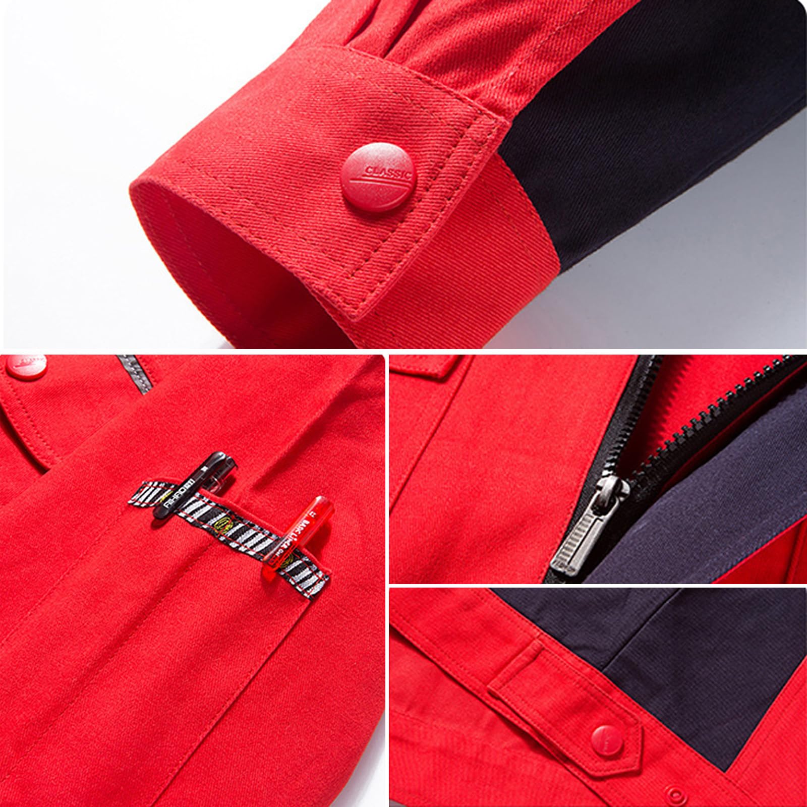 Mono De Manga Larga Zip Up Overoles Para Hombres Mujeres, Ropa De Trabajo Con Bolsillos Múltiples Taller Mecánico Ropa De Trabajo