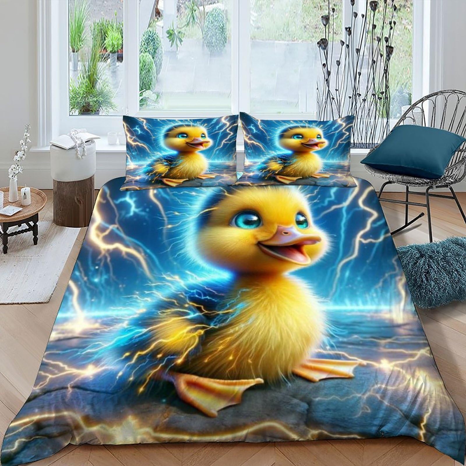 Parure de lit thème animal lion de la prairie pour une chambre d'adulte moderne en microfibre 2 pcs