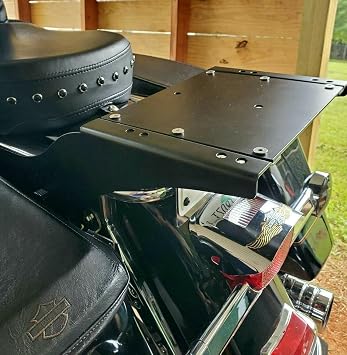 ECOTRIC King Luggage Trunk Bracket Rack Compatible with 1997-2008 Harley Touring FL Mount King Latches Razor Chop Trunk Mount - Black