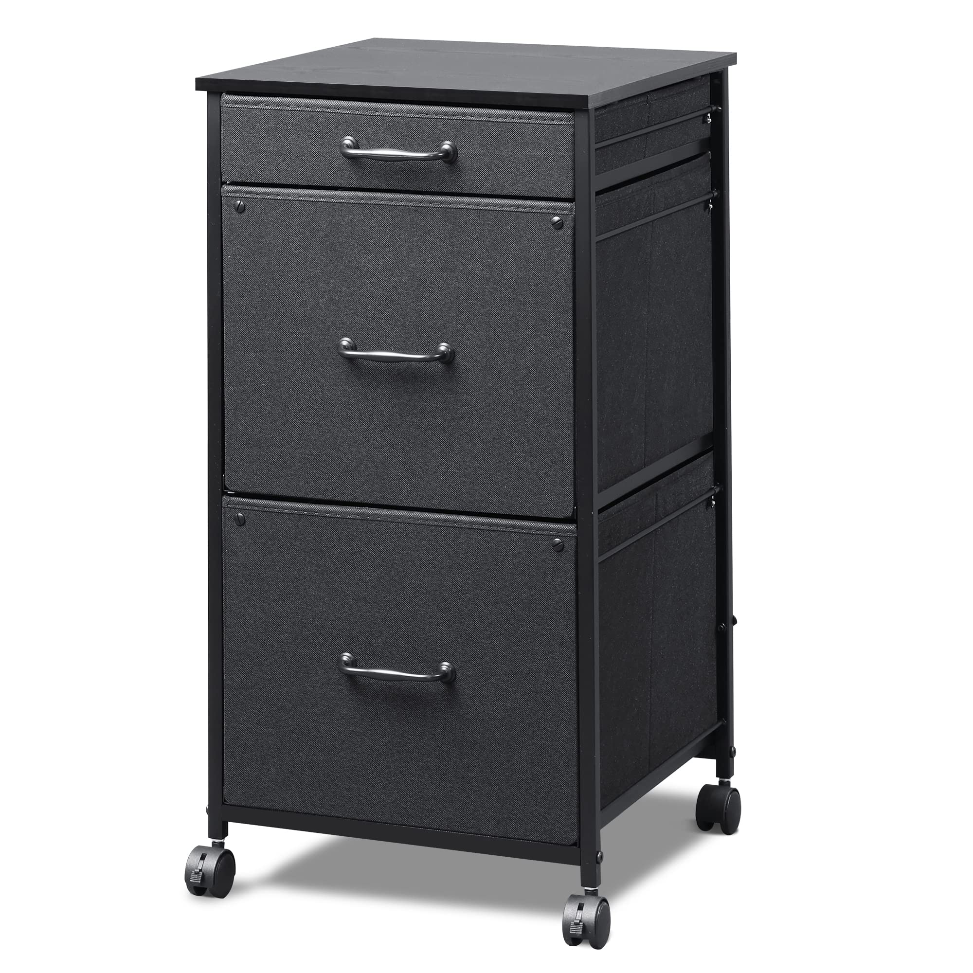 Photo 1 of [See Notes] DEVAISE Mobile File Cabinet, Dresser for Bedroom with 3 Drawer - Black
