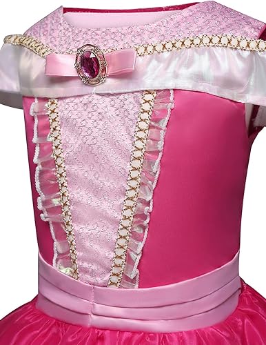 Miniatura 4 de Vestido elegante de princesa rosa para niñas, disfraz de fiesta de cumpleaños de Halloween, vestidos para niñas