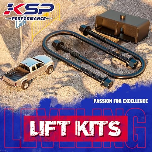 Miniatura 5 de KSP 2" Bloques de Elevación Traseros para Dodge Ram 1500 2002-2008 2WD 4WD, Kits de Nivelación Traseros de 2 Pulgadas con Pernos en U Redondos