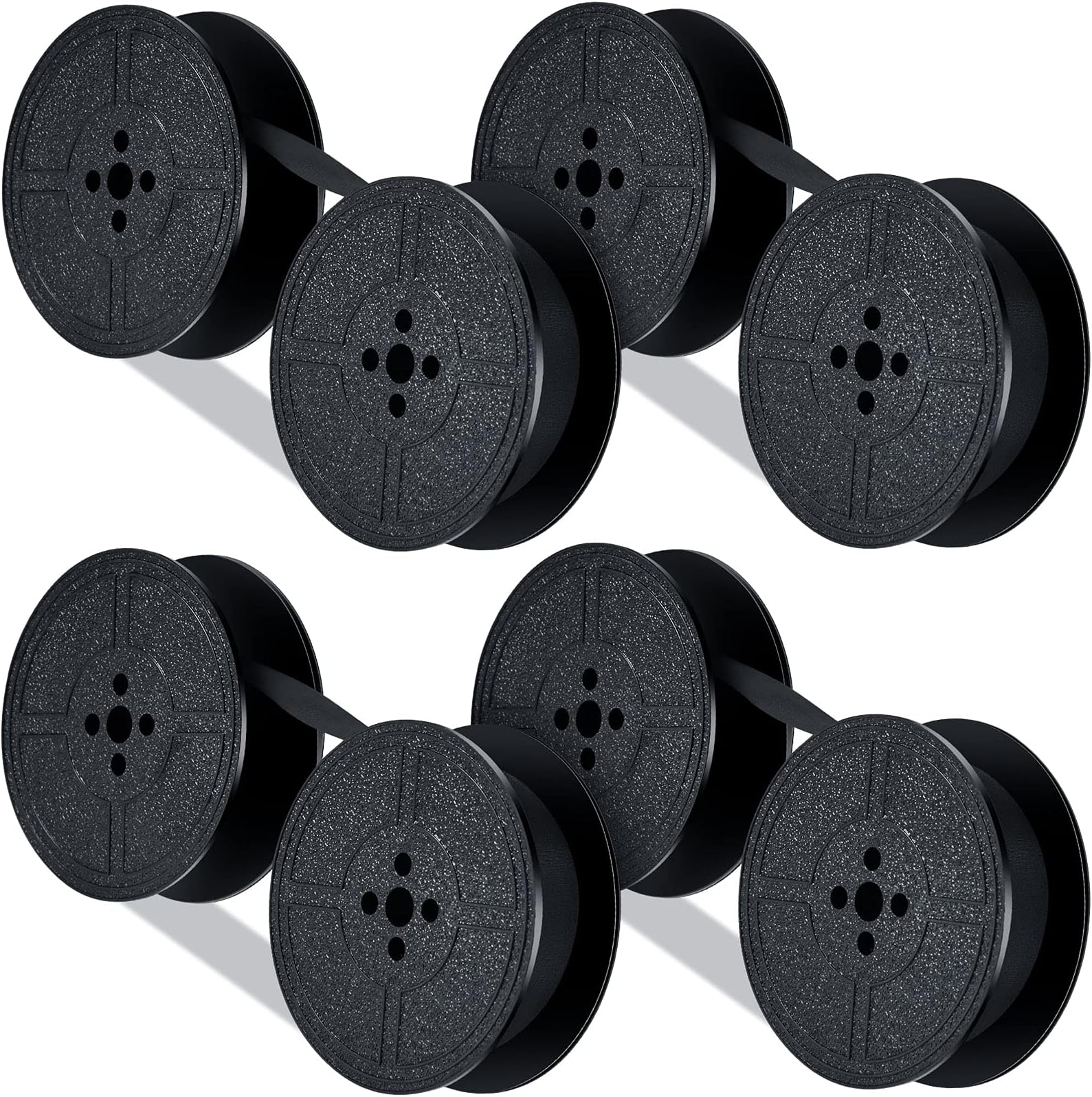 Tenare 4 Pairs Universal Typewriter Ribbon Twin Spool Typewriter Ribbon Twin Spool Replacement Pack for Most Typewriter (Black)