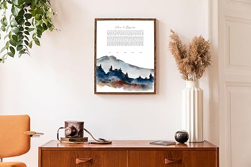 Miniatura 5 de Maybie & Co. Arte enmarcado personalizado de Ketubah del bosque de montaña Contrato de amor de arte judío Contrato de matrimonio interreligioso