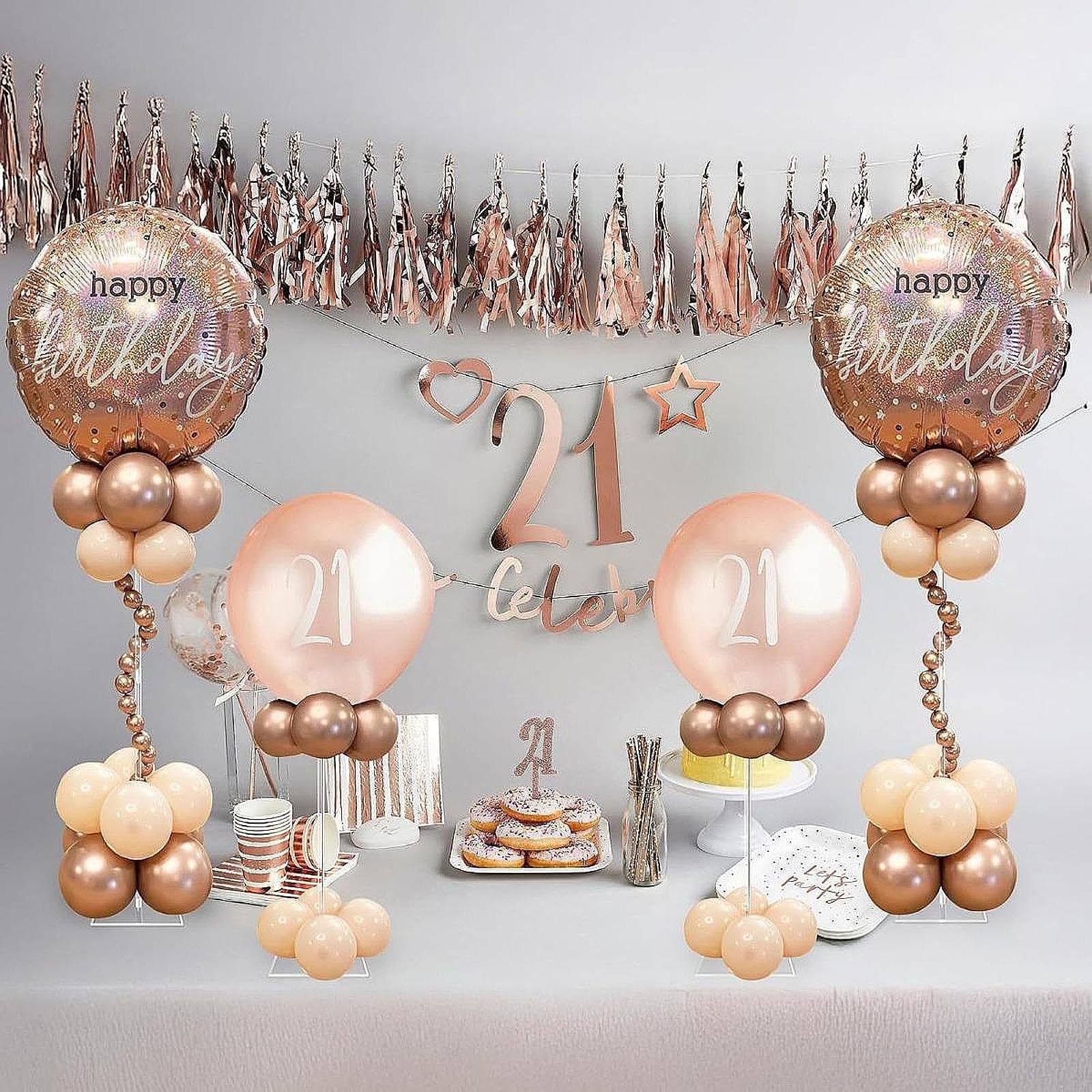 Set di 4 Supporti per Palloncini Riutilizzabili con Base per Feste di Compleanno, Ringraziamento Shower.