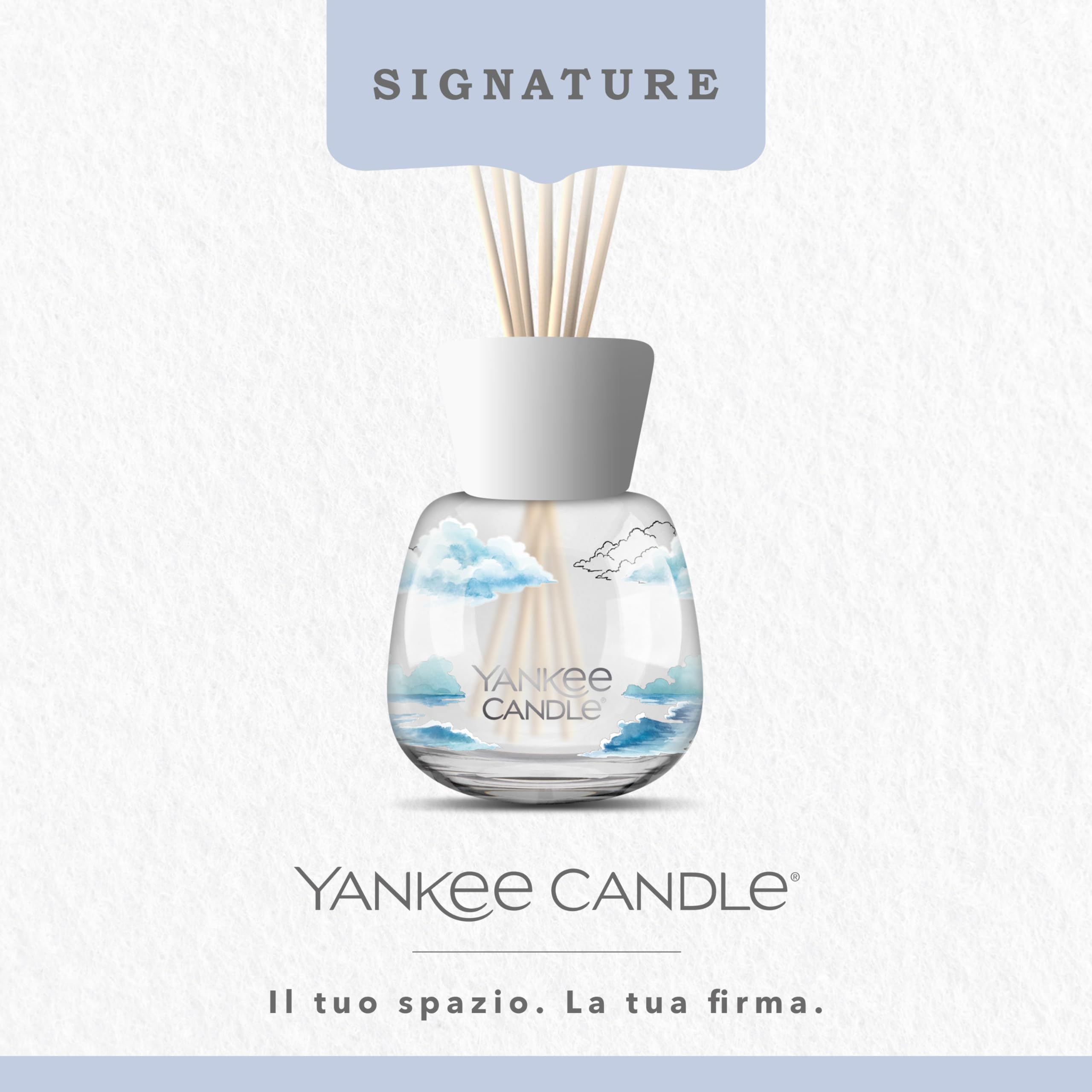 Yankee Candle Signature Diffusore a bastoncini | Aria dell'oceano | 100 ml | Fino a 10 settimane di fragranza | Confezione riciclabile | Un regalo perfetto per una donna