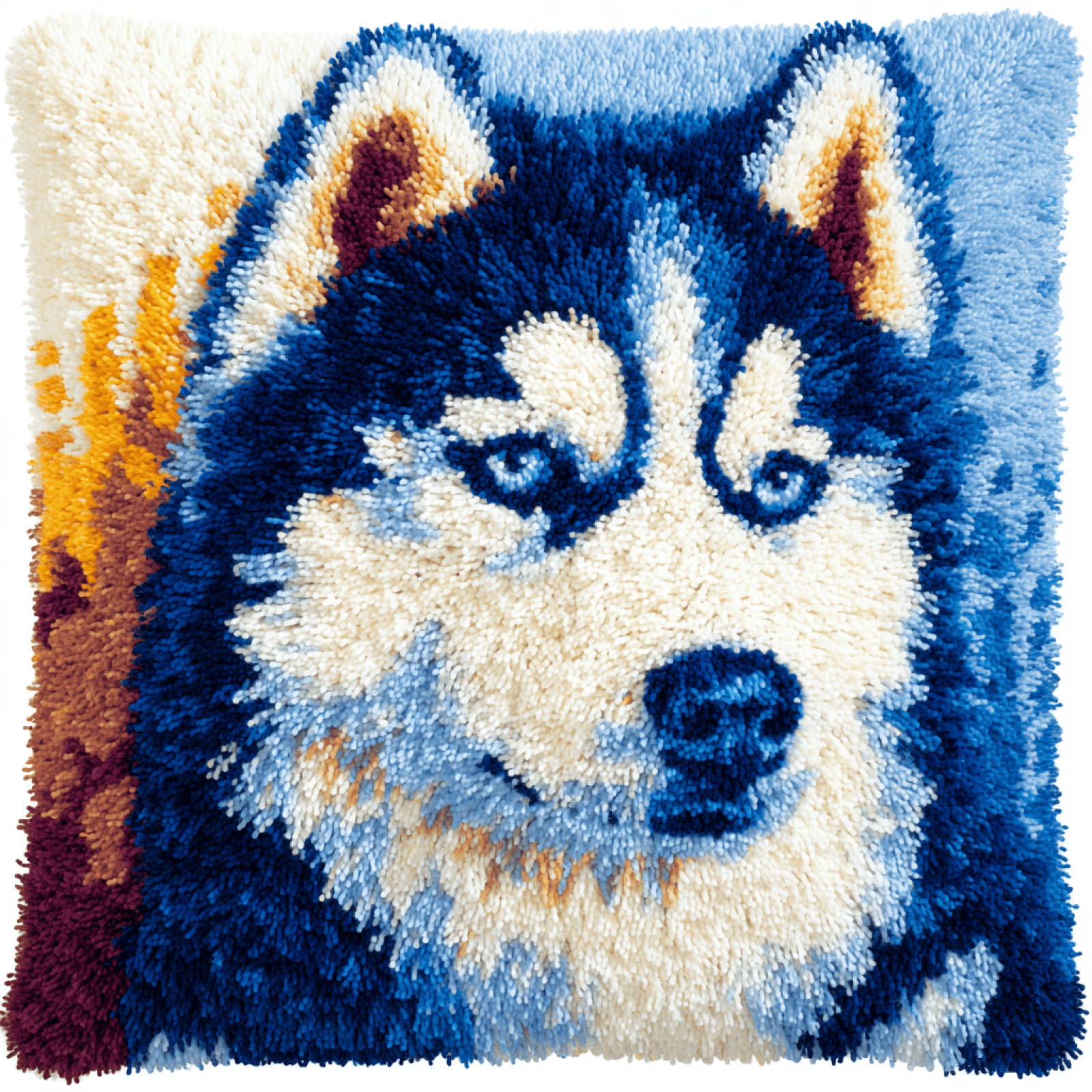 kitphoenix Latch Hook Pillow Cover Kit for Adults Husky