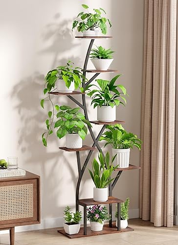 Miniatura 7 de Soporte para plantas de interior con luces de cultivo de 65 pulgadas de alto, estante de plantas iluminado en esquina para cultivo en interiores,