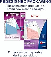 Vista 2 de Avery bolsillos para carpetas, libres de ácido, paquete de 5 (75254)., Variados