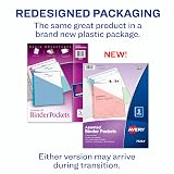 Avery® Binder Pockets for 3 Ring Binders, Assorted Colors, Fits 8.5" x 11" Documents, Acid-Free and Archival-Safe, 5 Folders Total (75254) – view 2