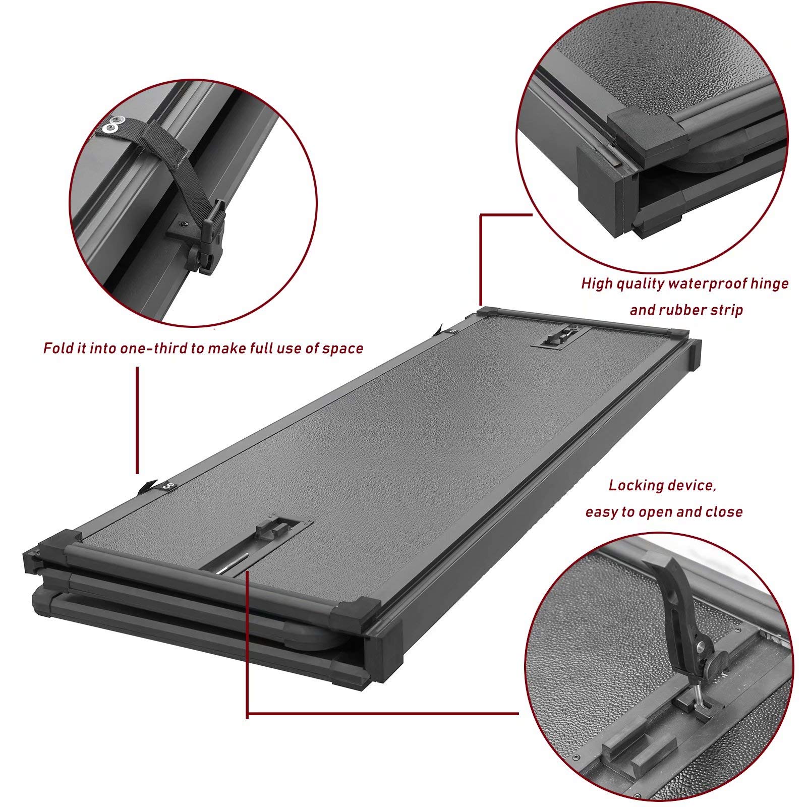 Buy Kikito Professional FRP Hard TriFold Truck Bed Tonneau Cover for