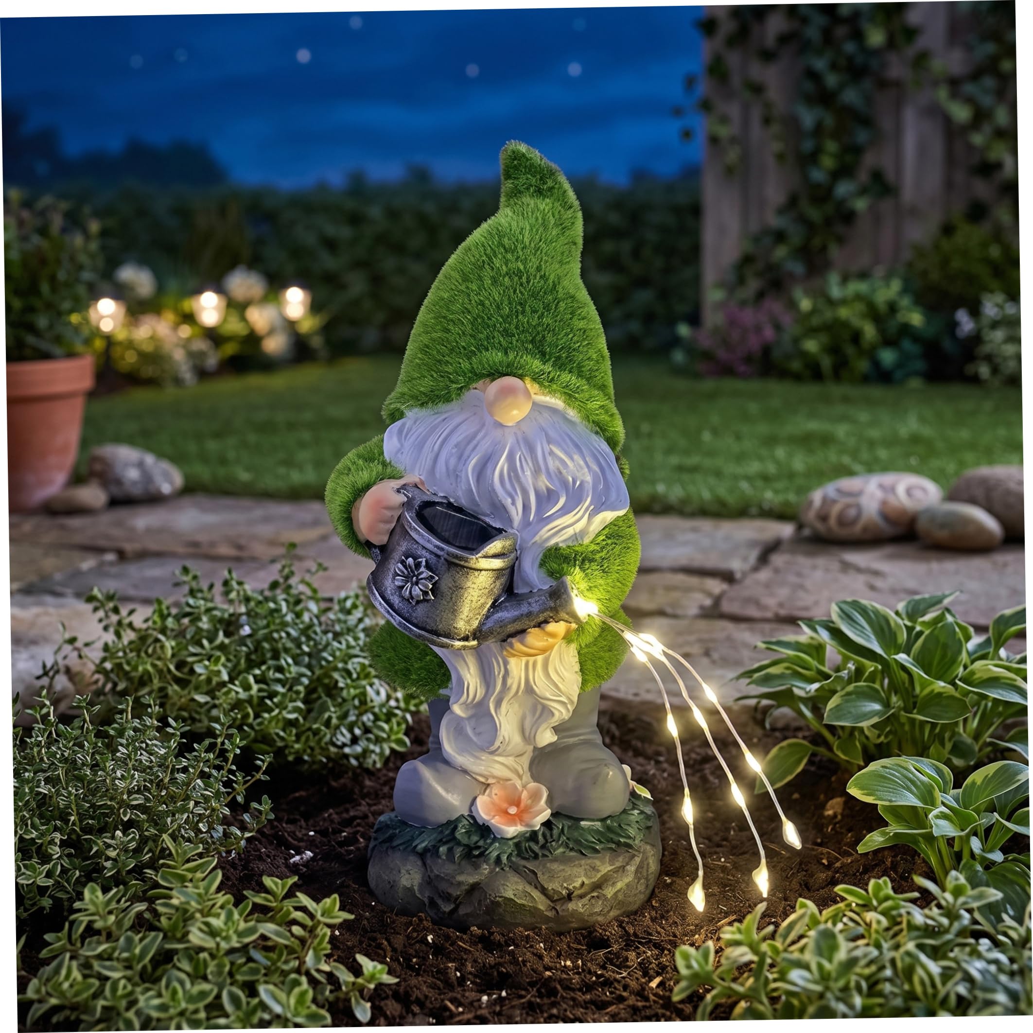 Gnomi solari da esterno con annaffiatoio Gnomo da giardino.