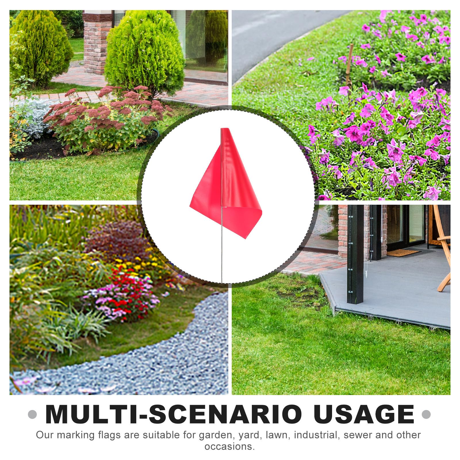 Generico Bandiere Segnaletiche da Cortile 100 Pezzi in PVC Rosso per Marcatura e Irrigazione, Uso Esterno Giardino e Campeggio