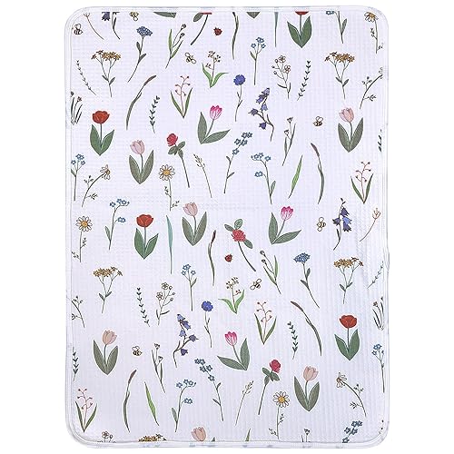 haakaa Forro impermeable para cambiador, 100% algodón, suave y transpirable (1 unidad, 19.5 x 27.5 pulgadas, flor de miel)