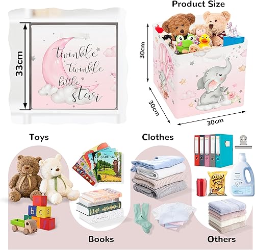 Miniatura 2 de Clastyle 3 unidades de almacenamiento de cubos de animales de ensueño, caja plegable Kallax para estantes, cestas de almacenamiento para padres,