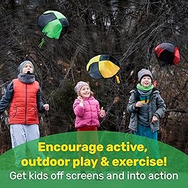 NUTTY TOYS Parachute Toys for Kids - Tangle Free Outdoor Flying Parachute Men, Top Indoor & Outside, 3 4 5 6 7 8 9 10 11 12 Year Old, Best Christmas Stocking Stuffers Idea 2025 Unique Boy & Girl Gifts