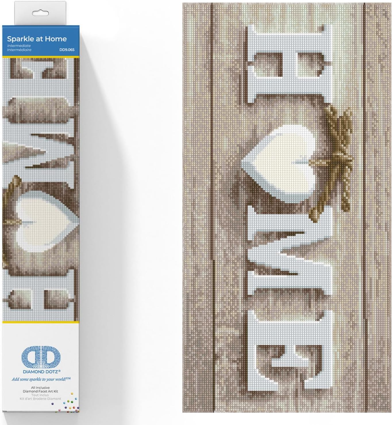 DIAMOND DOTZ Sparkle at Home Word Diamond Painting Kits for Adults - Diamond Art Kits a Relaxing Creative Craft Kit with Dotz Gems 11"x21"