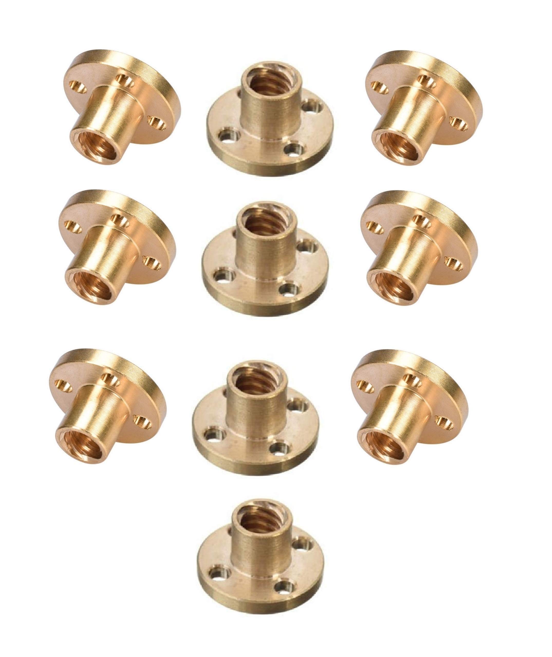 INVENTO 10Pcs M8 nut 1.25mm Pitch 8mm T Nut Brass round Flange Single Nut for 3D Printer CNC Robotics (B082Y9J6S5) Amazon Price History, Amazon Price Tracker