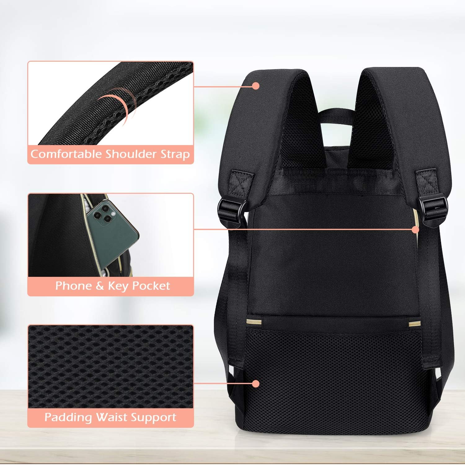 Breast Pump Bag Backpack with Cooler Compartment for Spectra S1,S2,Medela,Lansinoh Breast Pump,Cooler Bag, Breastmilk Bottles, Double Layer Breast Pump Carrying Bag for Working Moms Black XL by Lunies : Baby