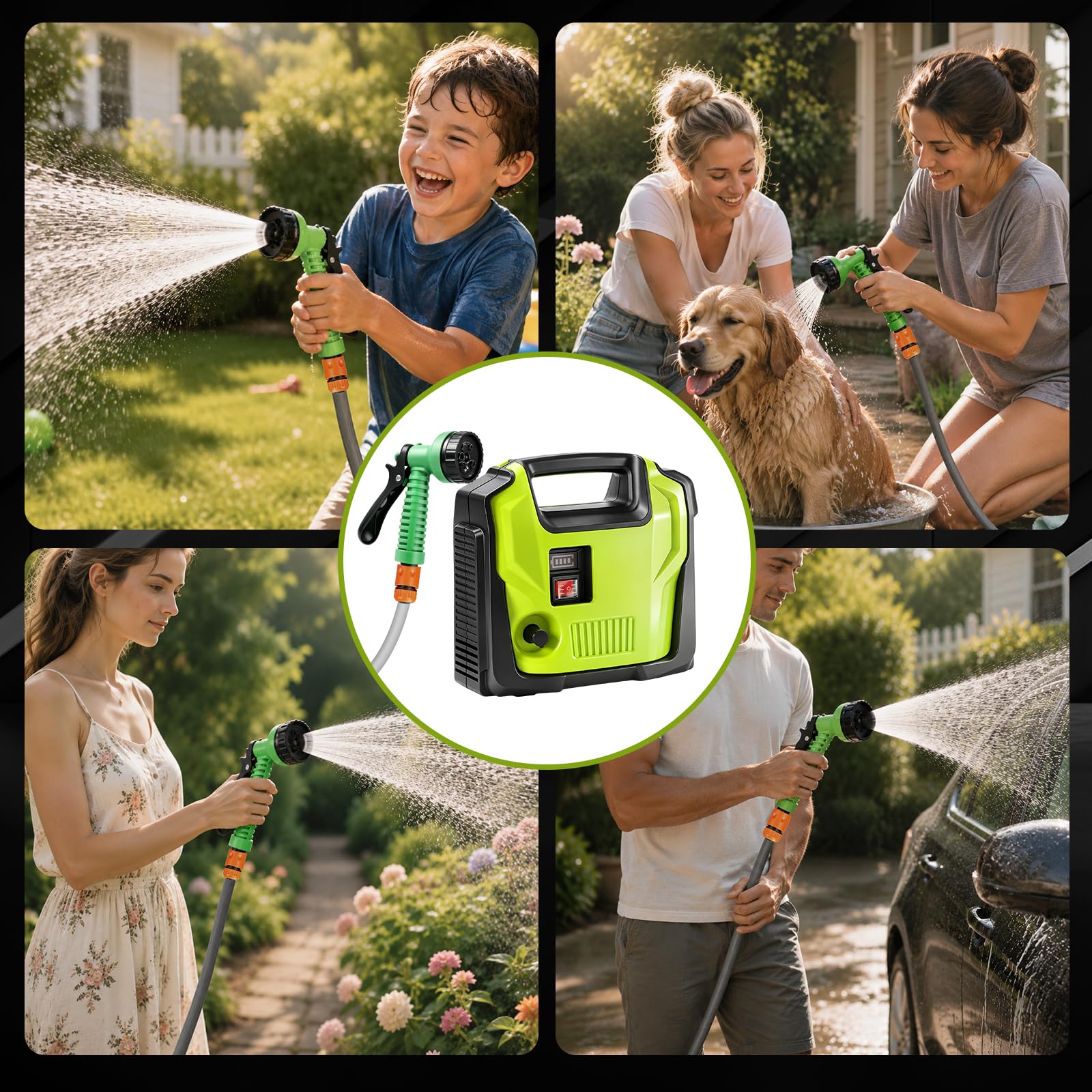 Bomba de agua con batería compatible con Makita 18 V, bomba eléctrica de jardín inalámbrica portátil con indicador de potencia, bomba eléctrica autocebante para casa, piscina, autocaravana, jardín