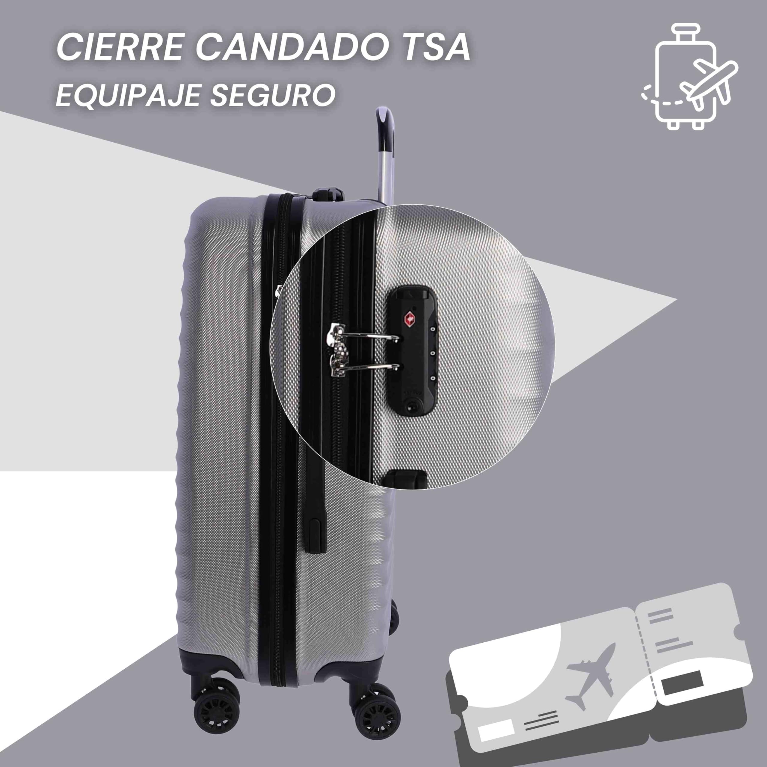 DON ALGODON Maleta Mediana 23 kg | Maleta de Viaje Rígida con 4 Ruedas Dobles 360º, Candado TSA y Asa Telescópica | Equipaje Resistente al Agua para Viajes en Avión - 4
