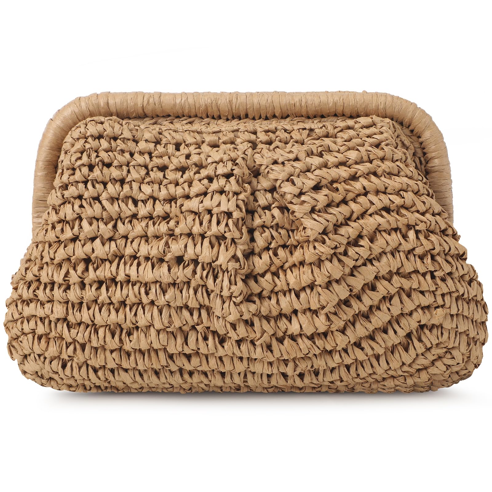 Clothirily Cloud Dumpling Straw Clutch