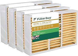 Filterbuy 16x26x5 Air Filter MERV 11 Allergen Defense (4-Pack), Pleated HVAC AC Furnace Air Filters Replacement for Electro-Air F825-0548 (Actual Size: 16.00 x 25.75 x 4.88 Inches)