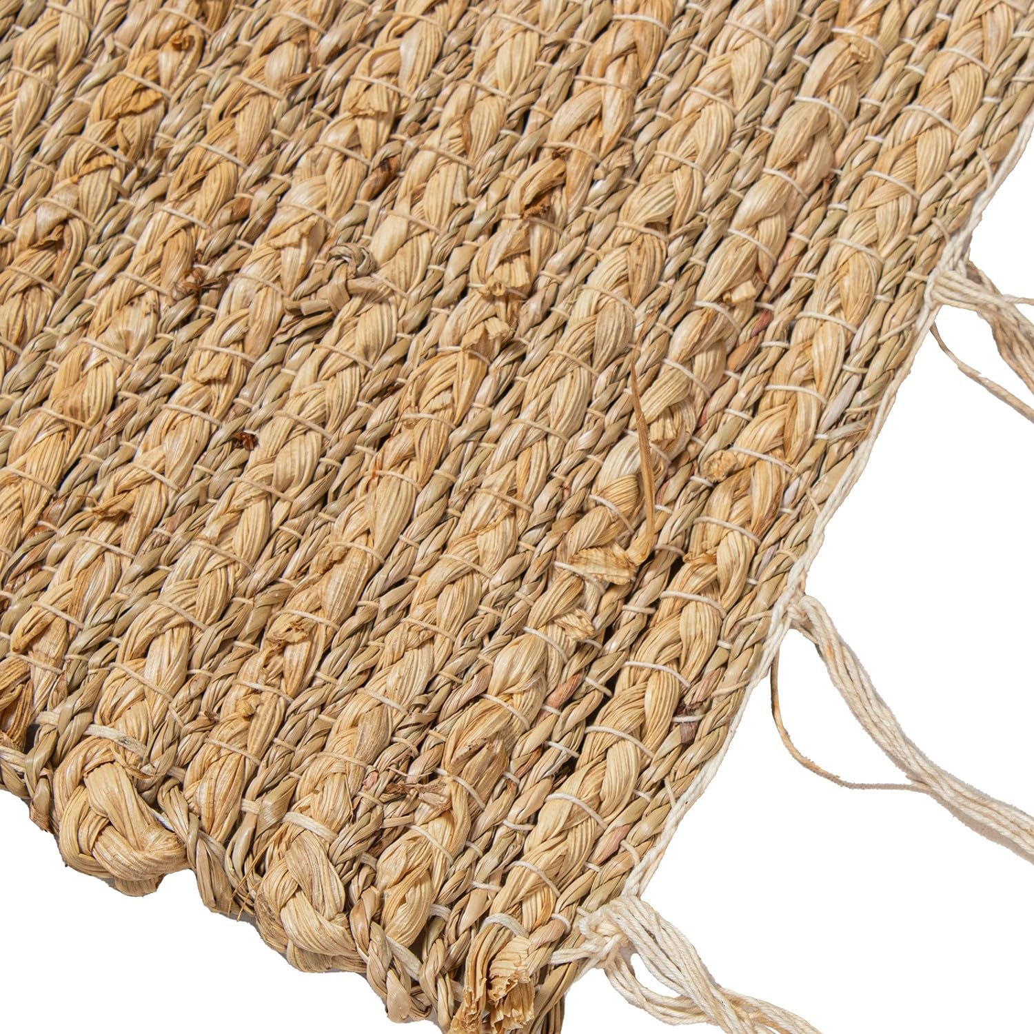 DRW Rechteckiger Teppich aus Seegras, natürlich, 1 x 170 x 120 cm