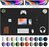 Vista 51 de Aothia Protector de escritorio de cuero, alfombrilla para ratón, alfombrilla de escritorio de oficina, secante de escritorio de cuero PU