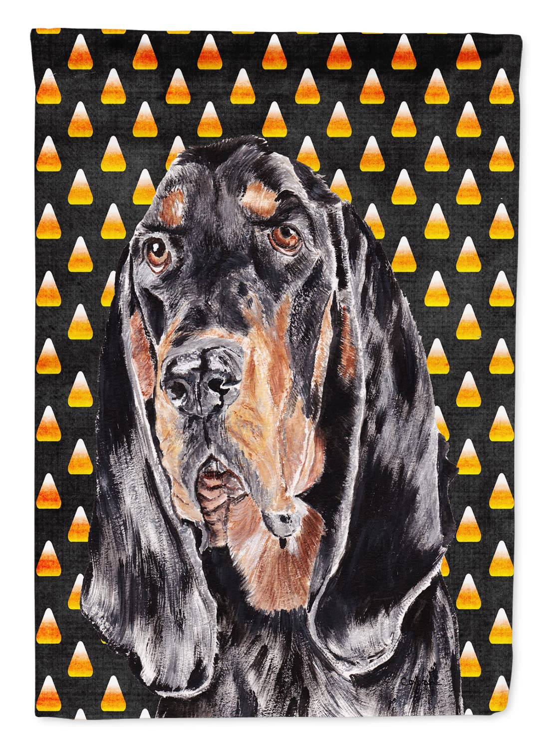Drapeau Coonhound Halloween grand format anti-décoloration pour habiller un jardin triste