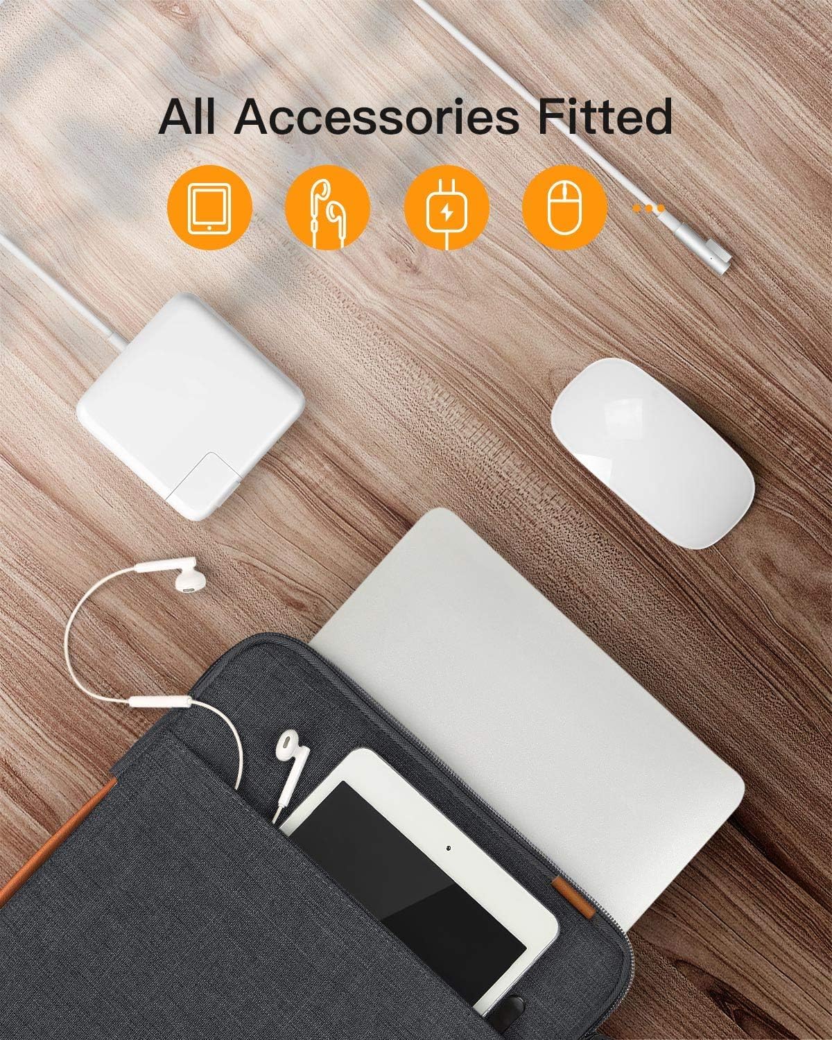 Inateck Etui na laptopa o wszechstronnej ochronie 360°, kompatybilne z MacBook Air 13 M5 2026, M4 2025, M3/M2/M1 2012-2024, MacBook Pro 13 2012-2022