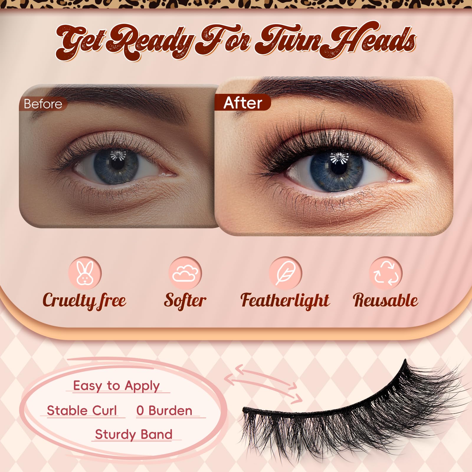 VYRILA Wispy False Eyelashes 0.05mm PBT Fiber Strip Lashes, 0.2mm Superfine Band Natural Cat Eye Lashes - Image 4