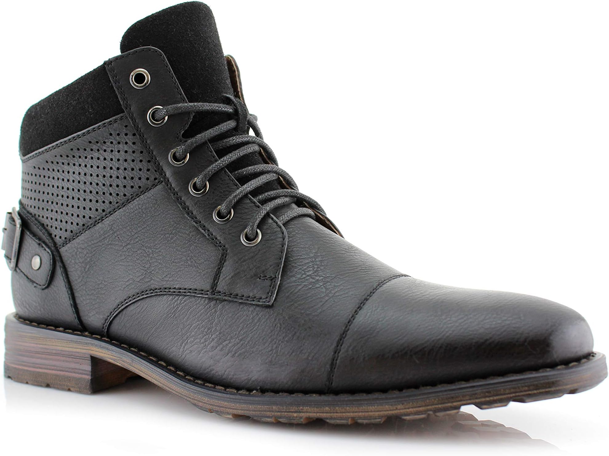 Polar Fox Men's Casual Cap-Toe Ankle Boot Collection | Lace-Up Work, Combat, and Chukka Styles
