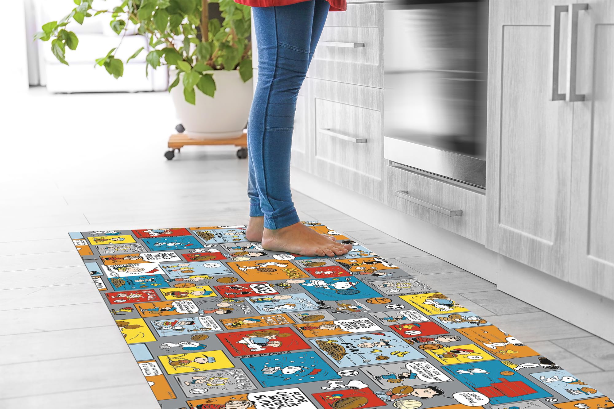IlGruppone Tappeto Peanuts Cucina Originali Antimacchia e Antiscivolo Made in Italy Passatoia Multiuso Corridoio Soggiorno Lavabile in Lavatrice - Comics - 50x350cm