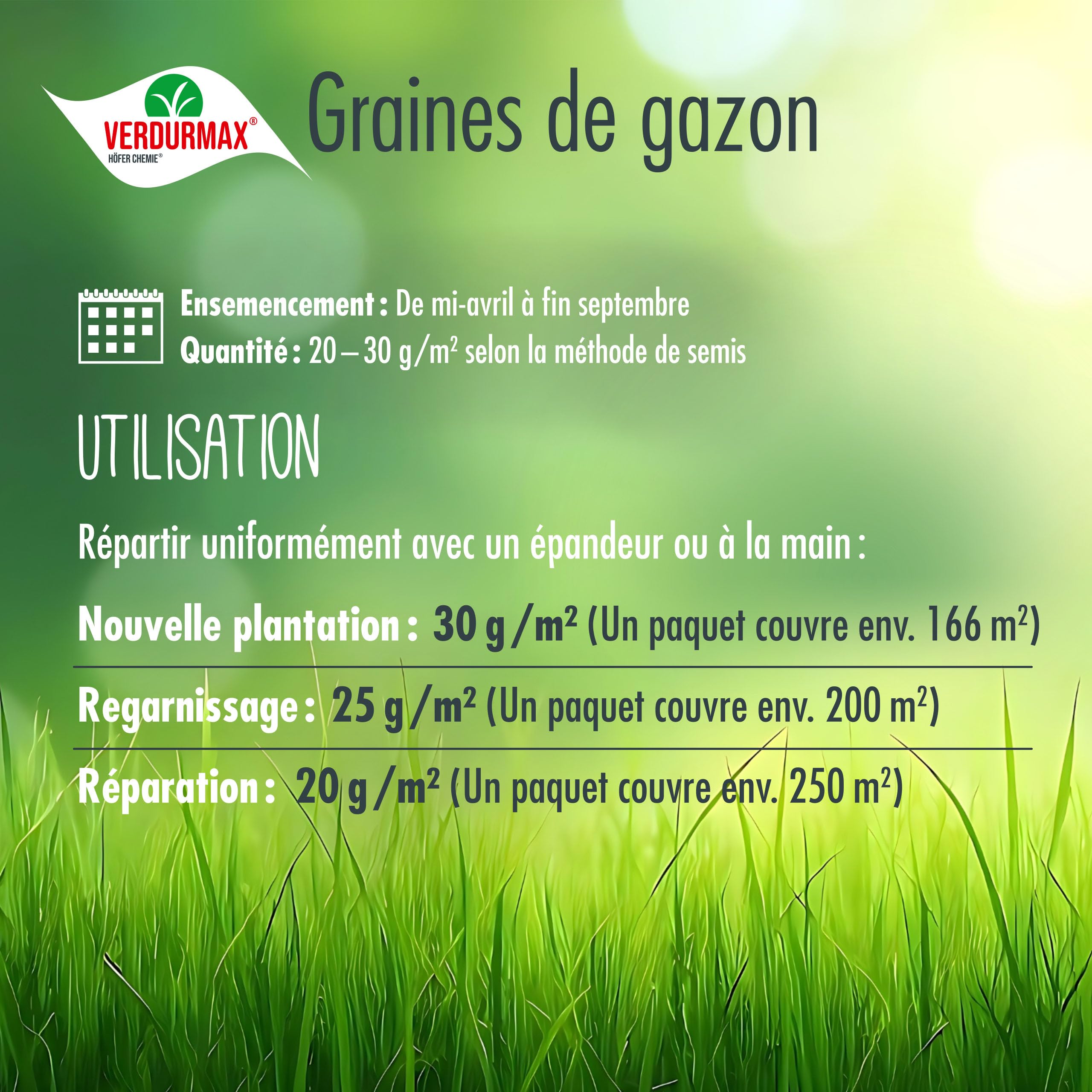 Verdurmax 2 x 5 kg de Semences de Gazon - Gazon Dense et Robuste