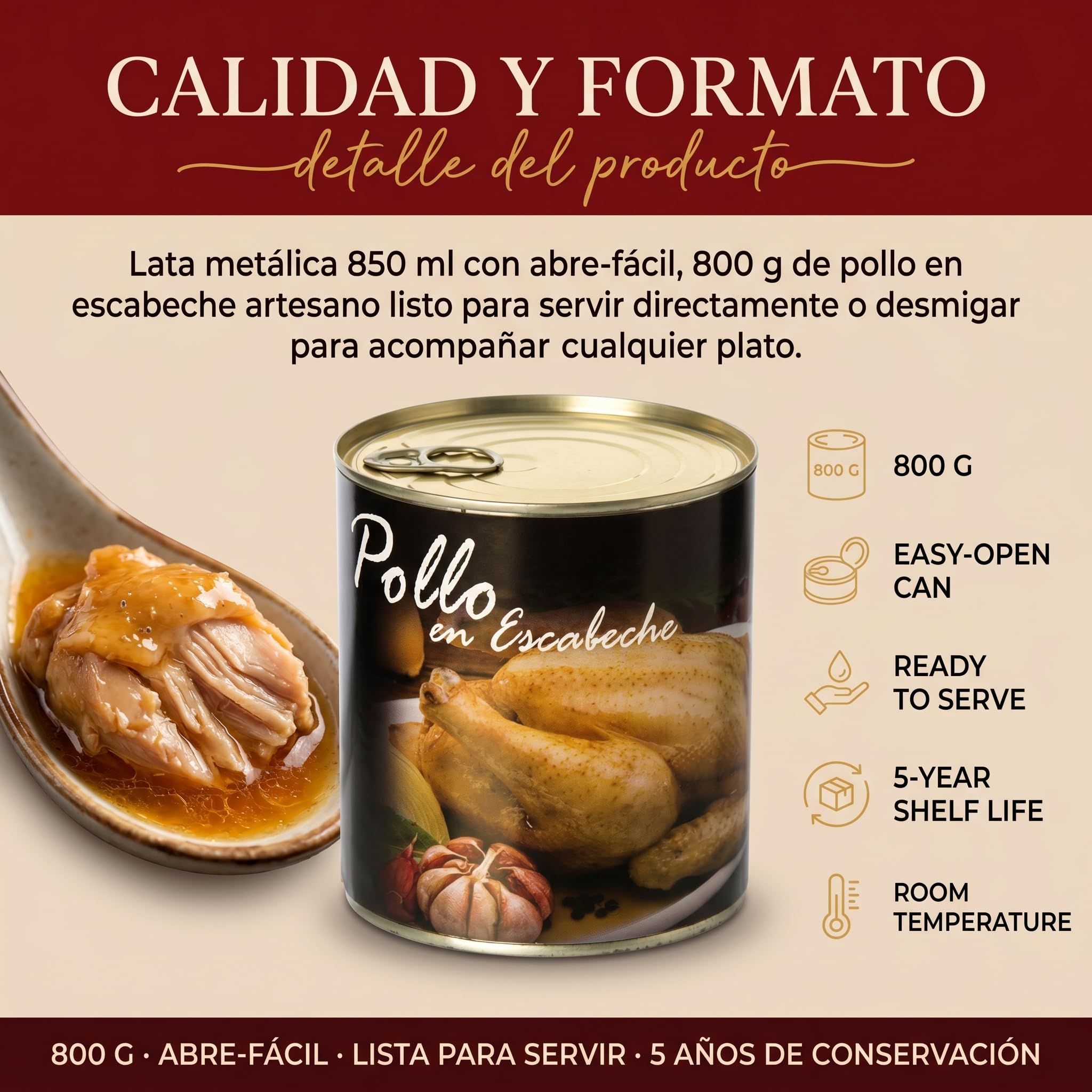 Pollo en Escabeche Polgri 800 grs. x 3 unds.