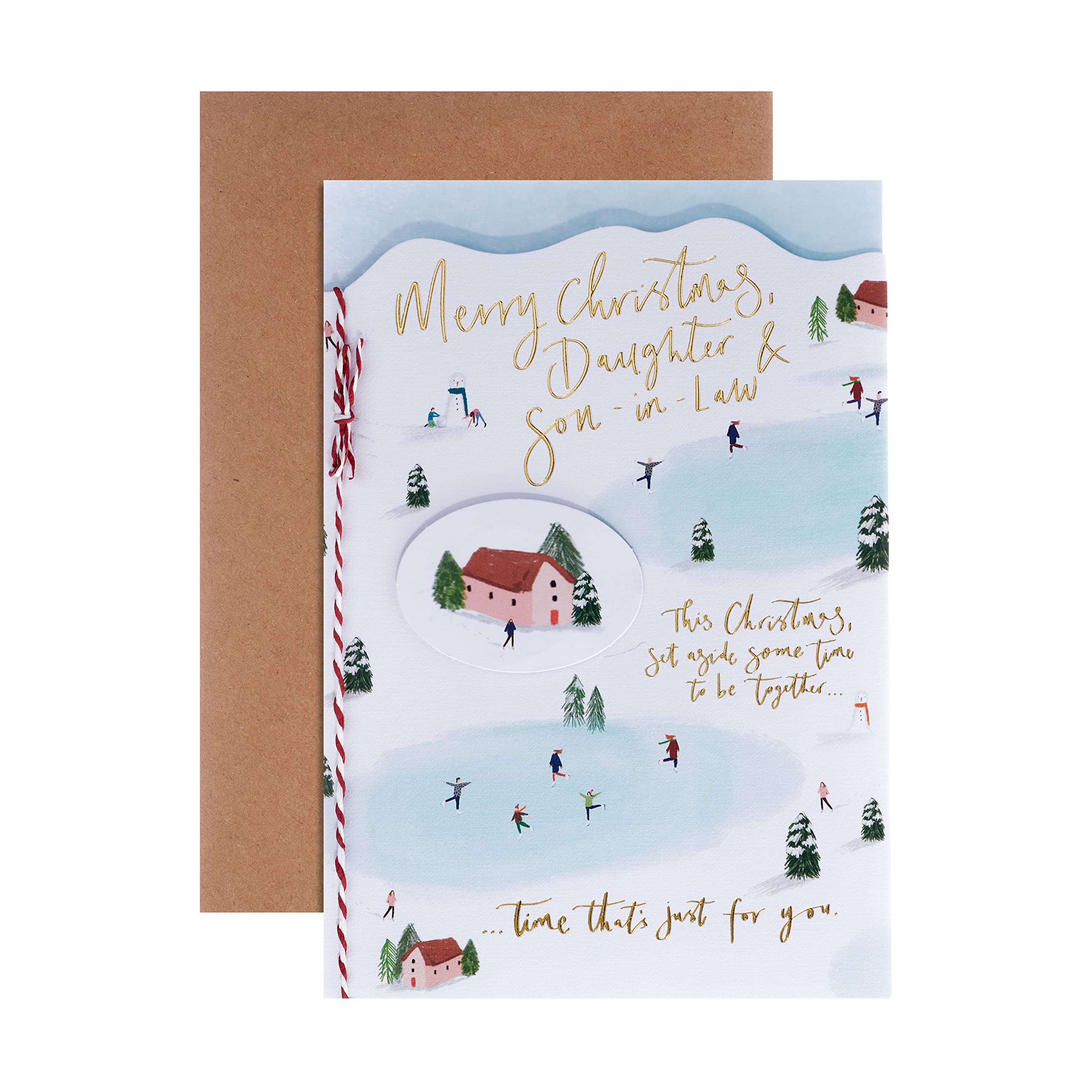 Hallmark Christmas Card For Daughter and Son In Law - Contemporary Text Based Design, 25563126, Multicoloured