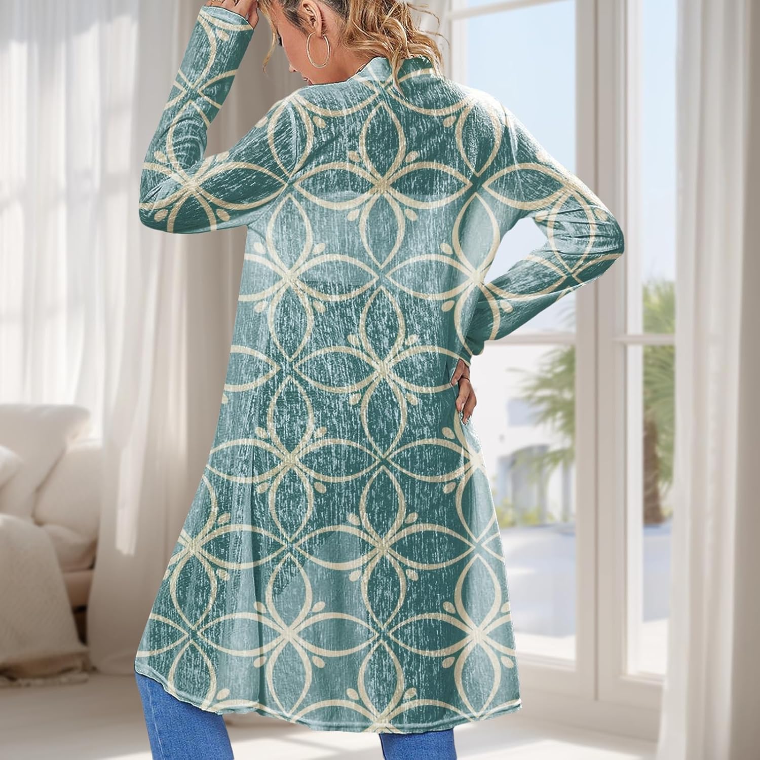 Open Front Cardigan For Women Boho Vintage Soft Long Beach Cover Ups For Women Trendy Lightweight Summer Wear - Image 3