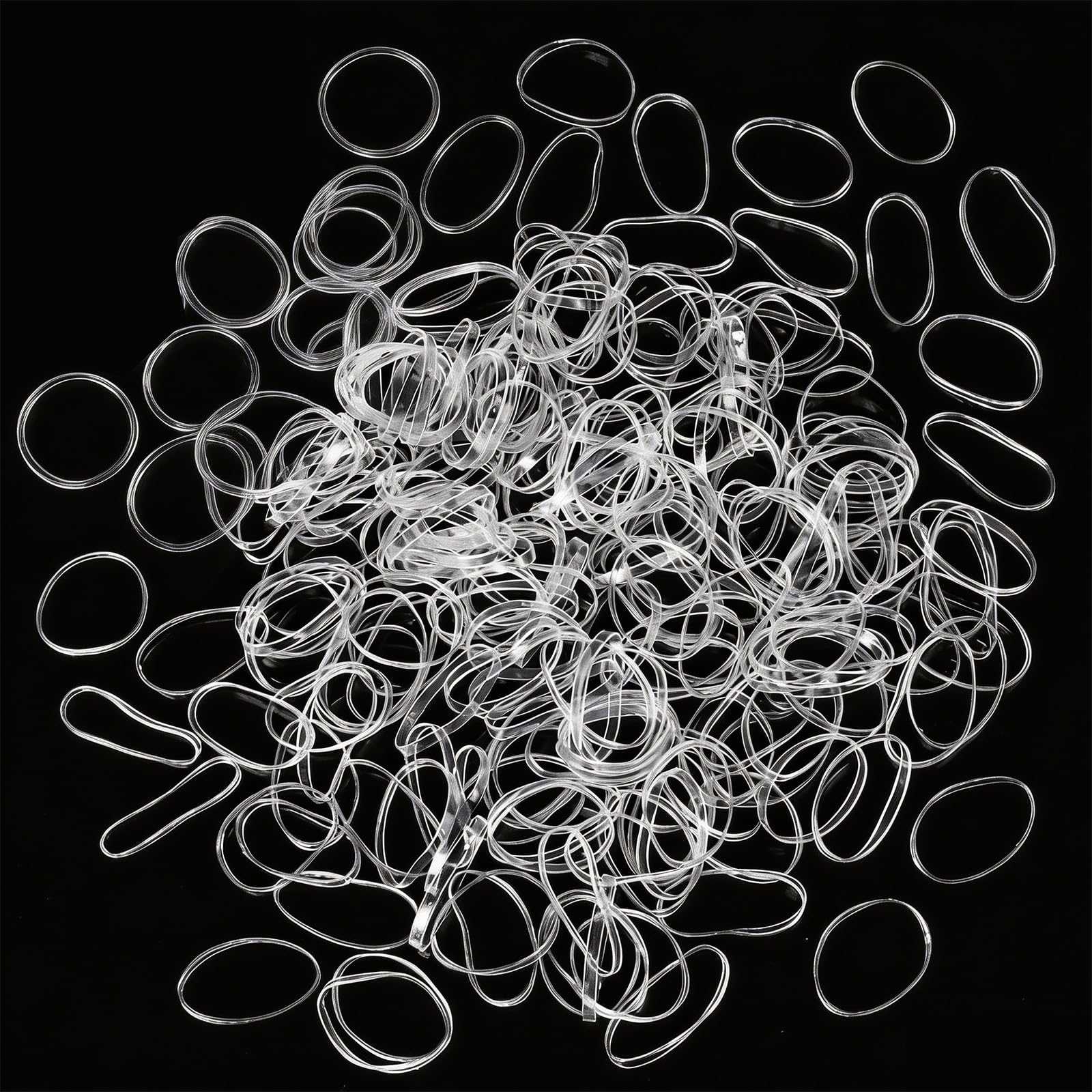 500 Pcs Clear Thin Hair Elastics, Small Elastic Bands for Girls Hair, Mini Rubber Bands for Kids Braids & Wedding Hairstyles, Strong Hold Hair Bands