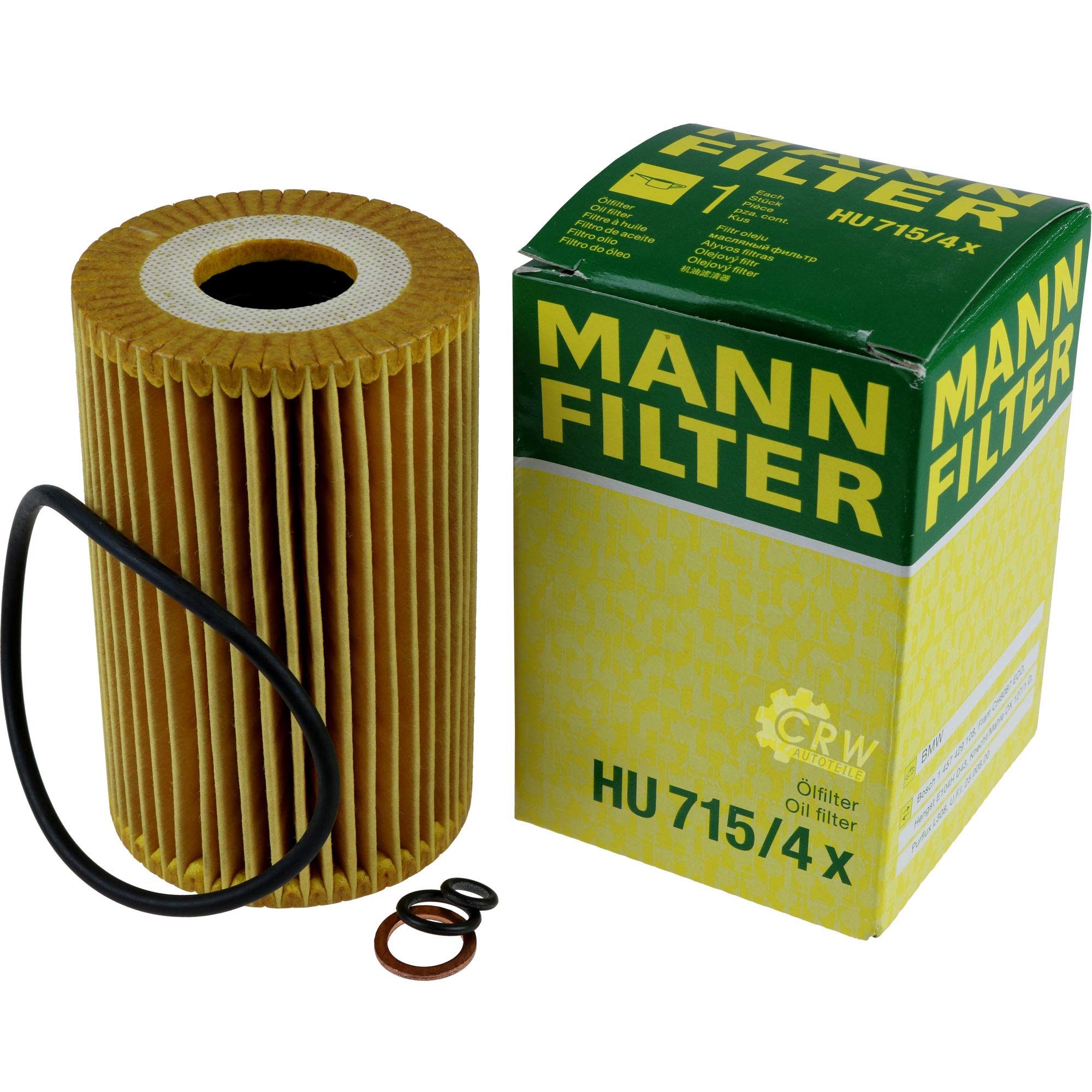 Paquete de inspección Kit de mantenimiento de filtros con filtro de aceite HU 715/4 x, filtro de aire C 2493, filtro de combustible WK 516/1, filtro de habitáculo CU 1006-2, tornillo de