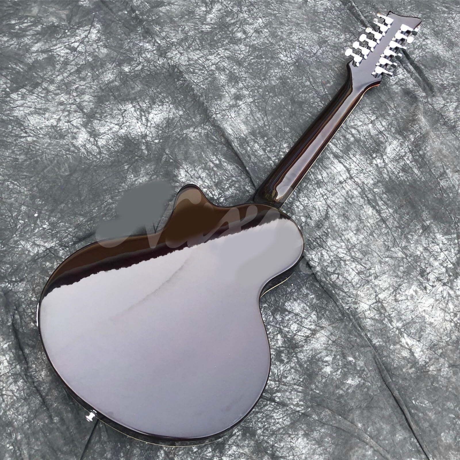 Gitary Elektryczne Pełnowymiarowe Profesjonalna 12 Strunowa Gitara Elektryczna Z Brązowym Klonem I Półpustym Korpusem