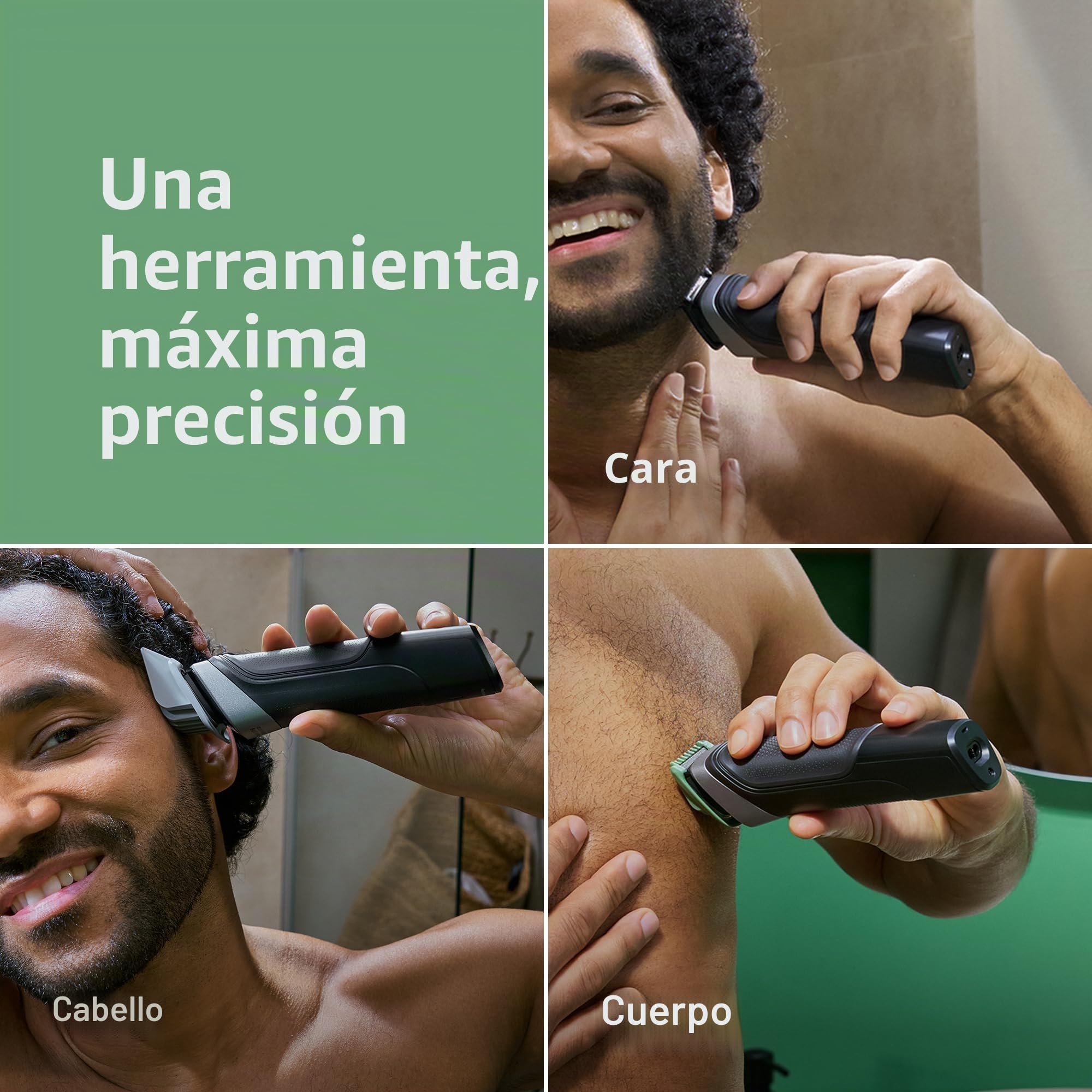 Philips Norelco Multigroom 5000 Series, recortadora de barba y cortapelos todo en uno, kit de aseo para hombre, 18 piezas, para barba, cara, nariz, oreja, cuerpo, con cuchillas de titanio, bolsa de