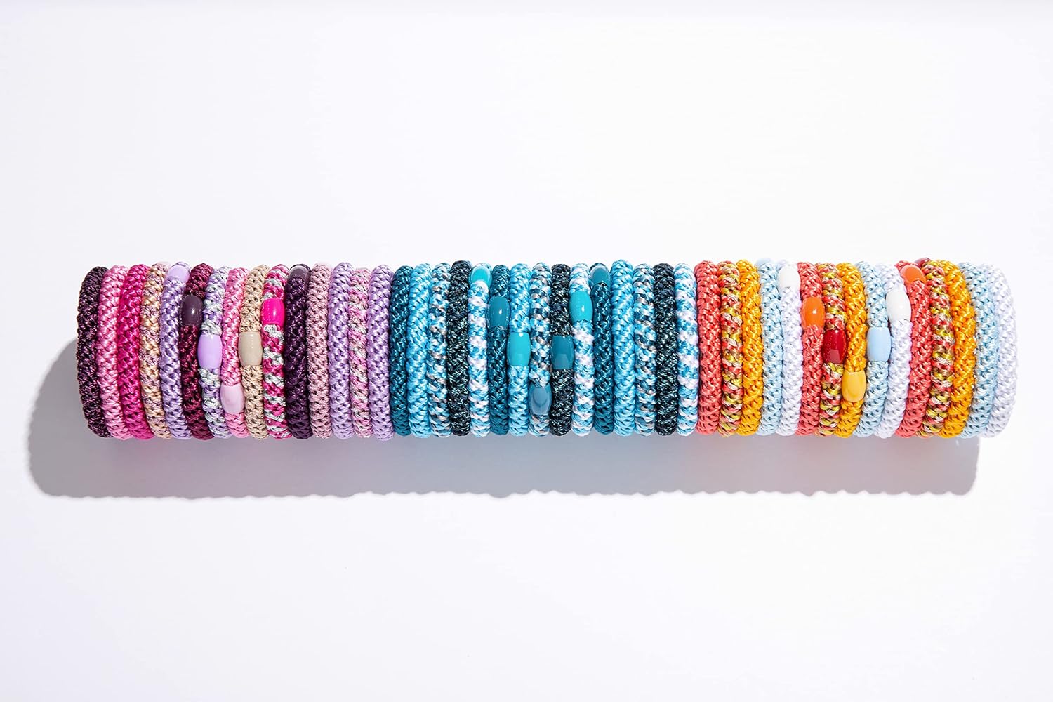 L. Erickson Grab & Go Ponytail Holders, Tulip, Set of Fifteen - Exceptionally Secure with Gentle Hold