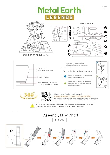 Miniatura 4 de Fascinations Metal Earth Legends DC Justice League Superman 3D Kit de modelo de metal